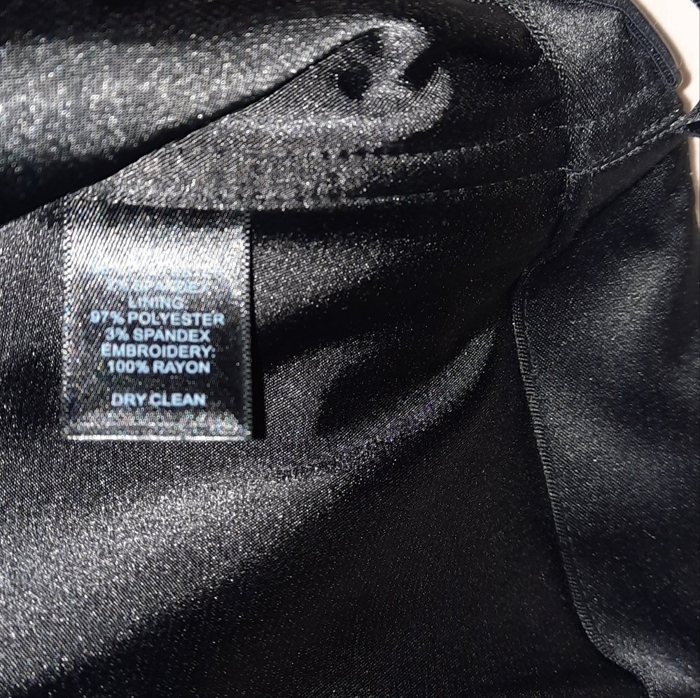White House Black Market Strapless Black Dress with Ivory Lace Motif - Picture 6 of 12